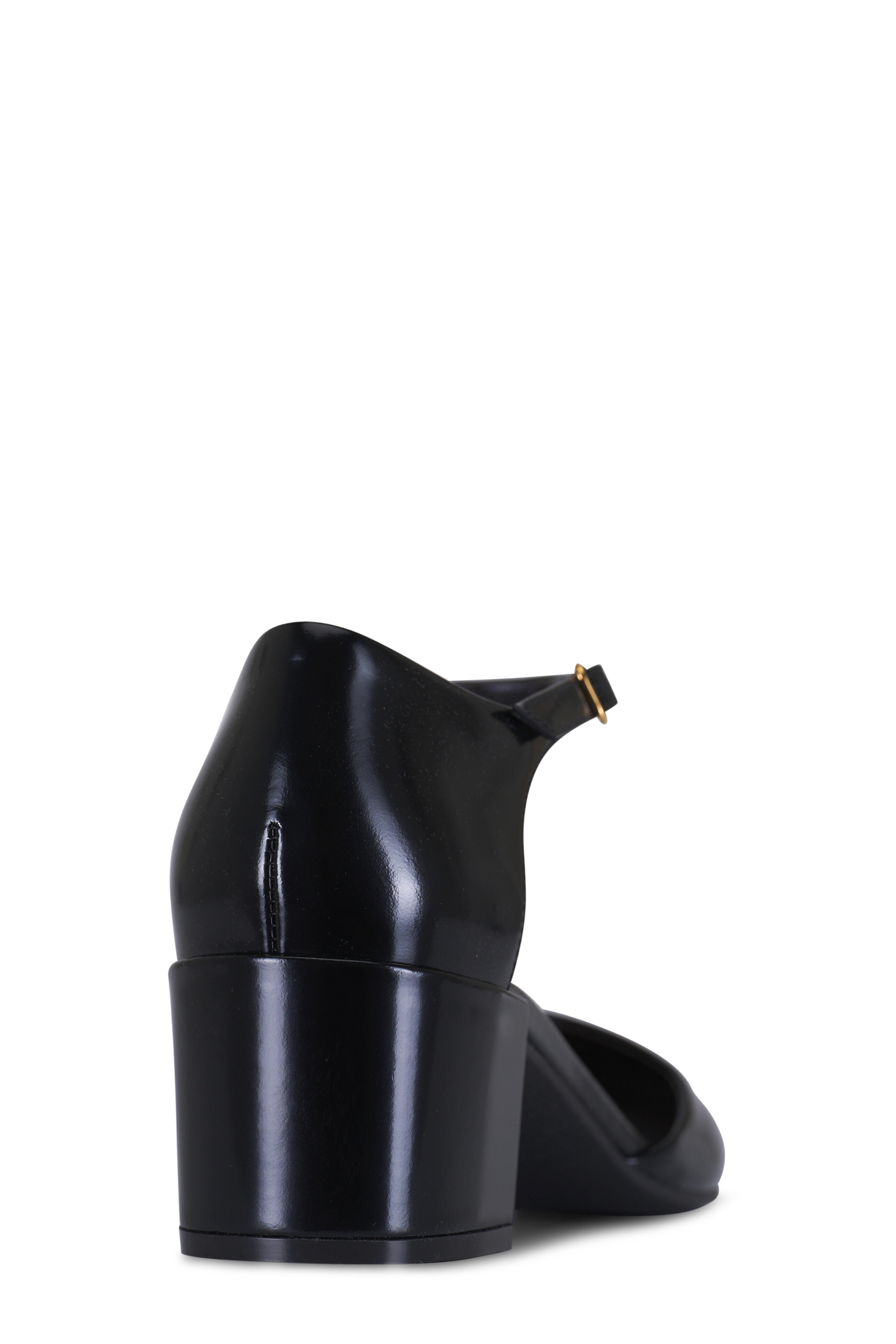 The Row - Penelope Black Leather Ankle Strap Pump, 45mm