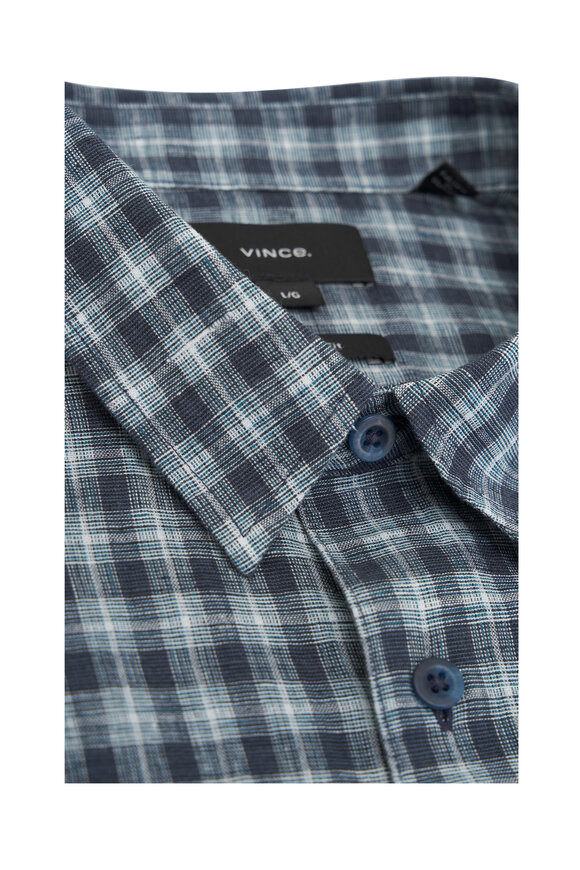 Vince - Summit Plaid Linen & Cotton Button Down