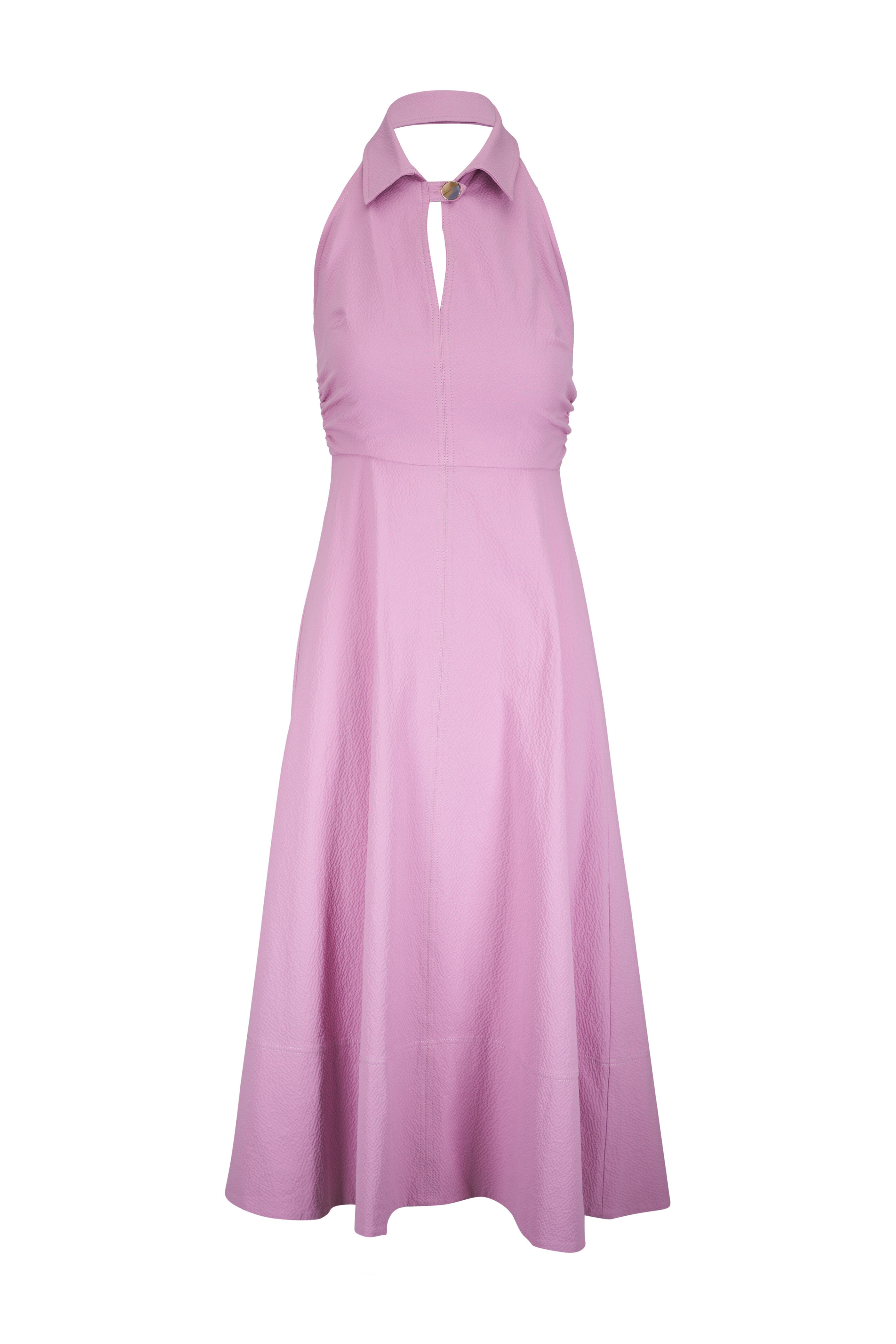 Veronica Beard - Mackey Orchid Seersucker Halter Midi Dress