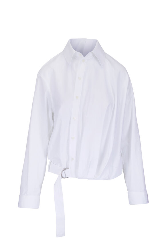 Loewe White Draped Cotton Shirt - view 1