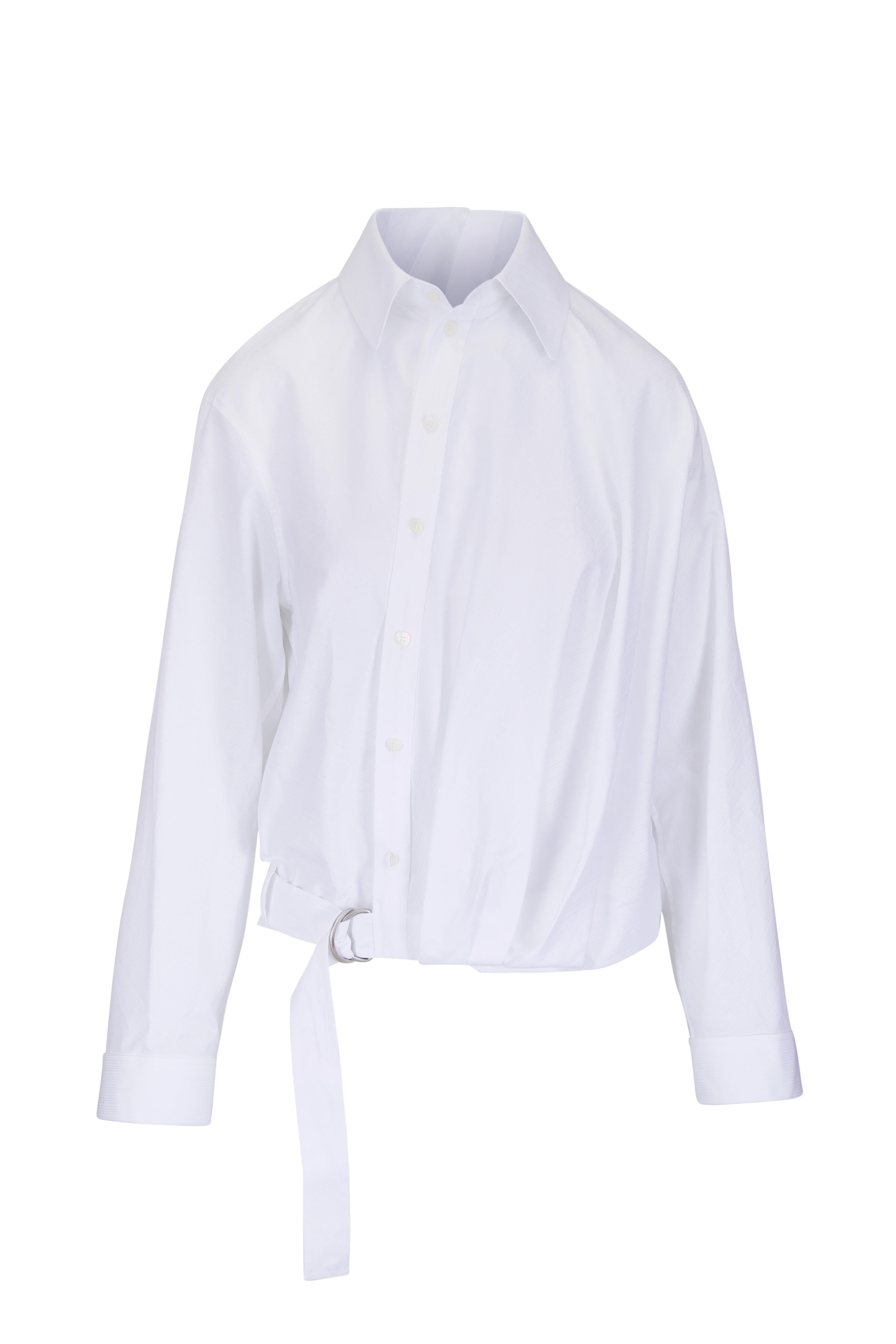 Loewe - White Draped Cotton Shirt - view 1
