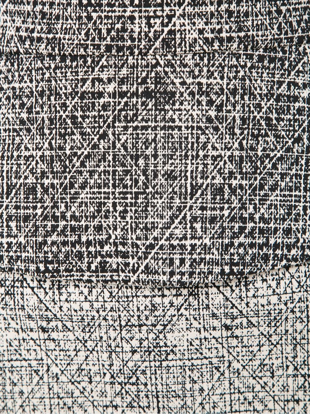 Narciso Rodriguez - Black & White Crosshatched Jacquard Peplum Dress