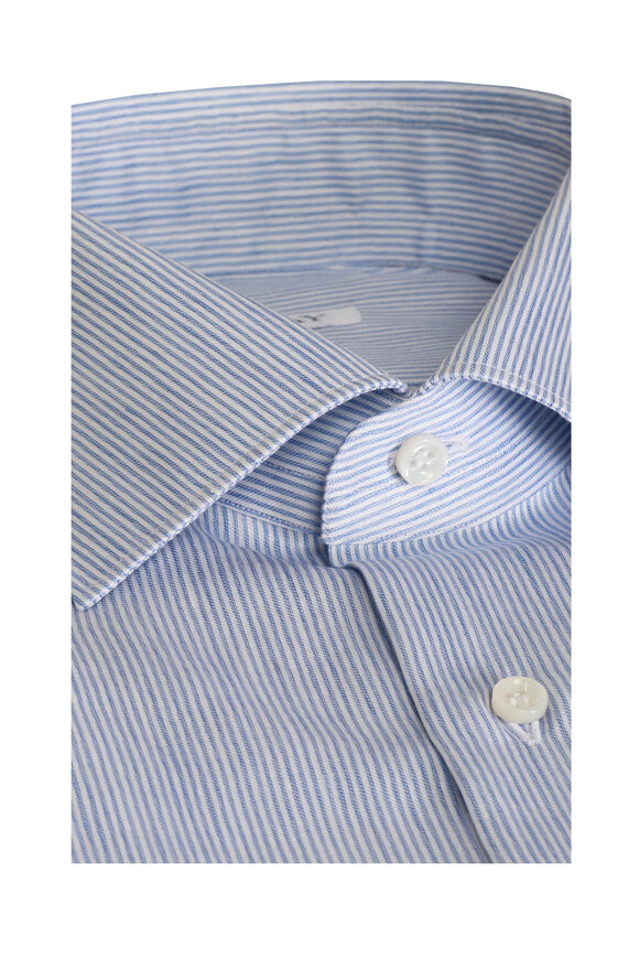 Fray Blue Stripe Cotton Dress Shirt - view 2