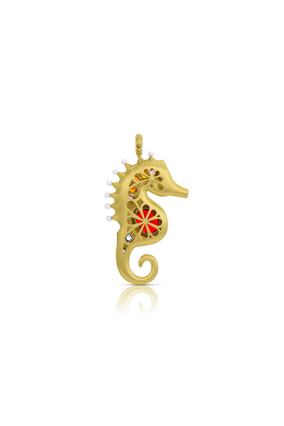 Leigh Maxwell - Large Seahorse Multi Gem Pendant 