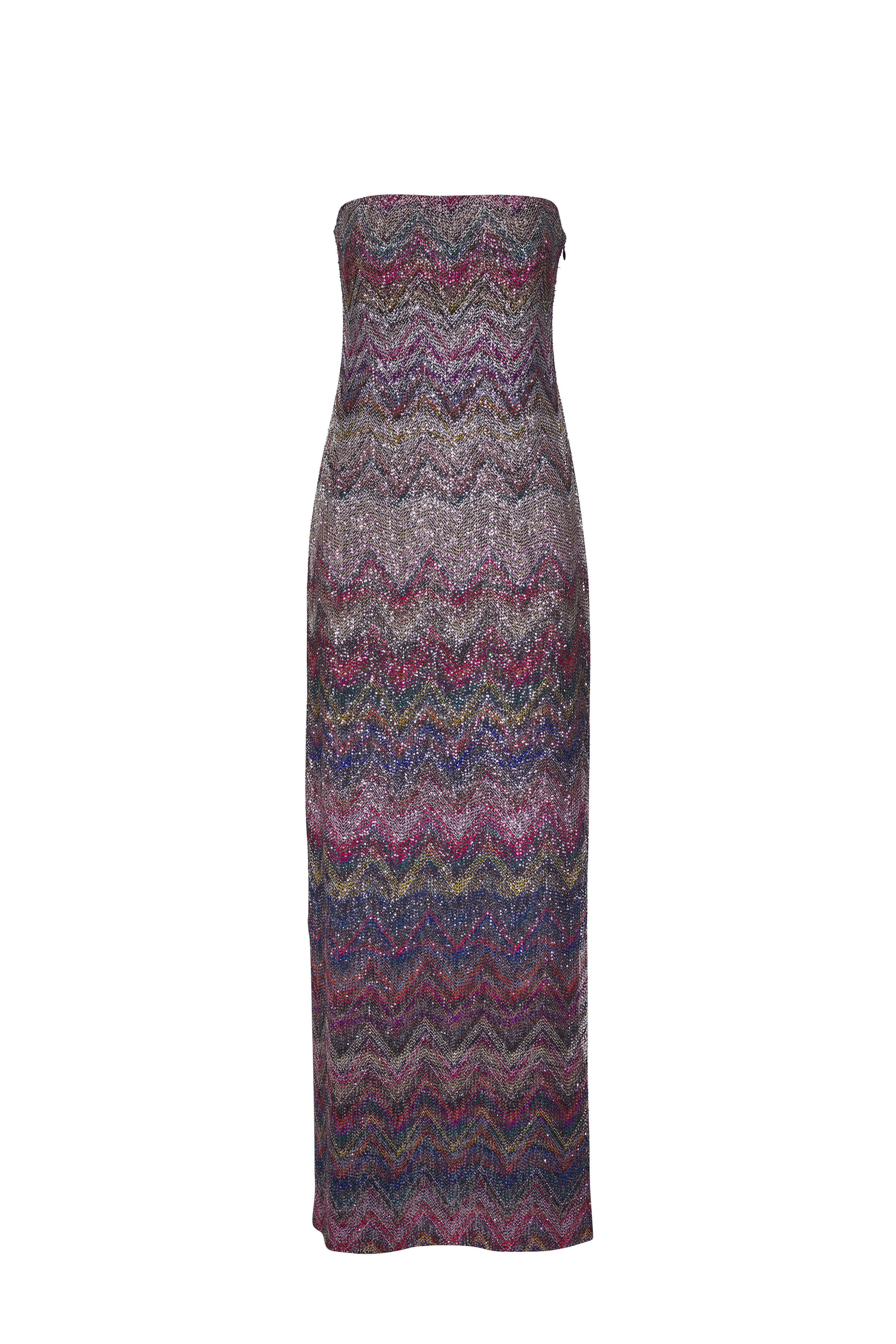 Missoni - Brown Multicolor Embellished Maxi Dress