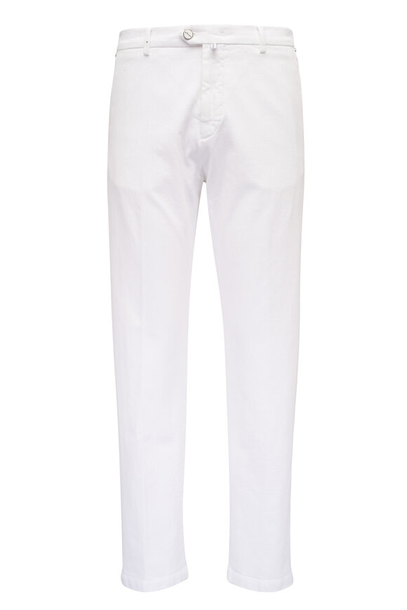 Kiton White Denim Cotton Stretch Casual Pant