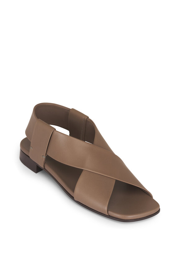 Loro Piana Marge Almond Natural Leather Flat Sandal - view 1