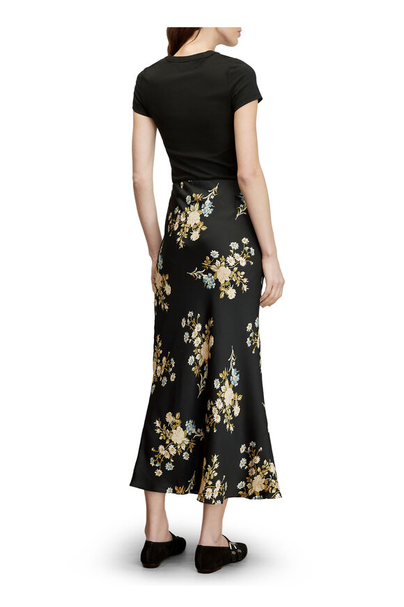 Veronica Beard Clover Black Floral Slip Skirt - view 3