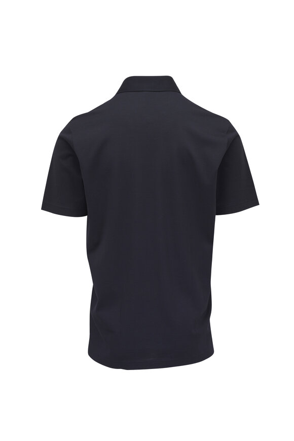 Stefan Brandt Lucas Navy Ultra Cotton Polo - view 3