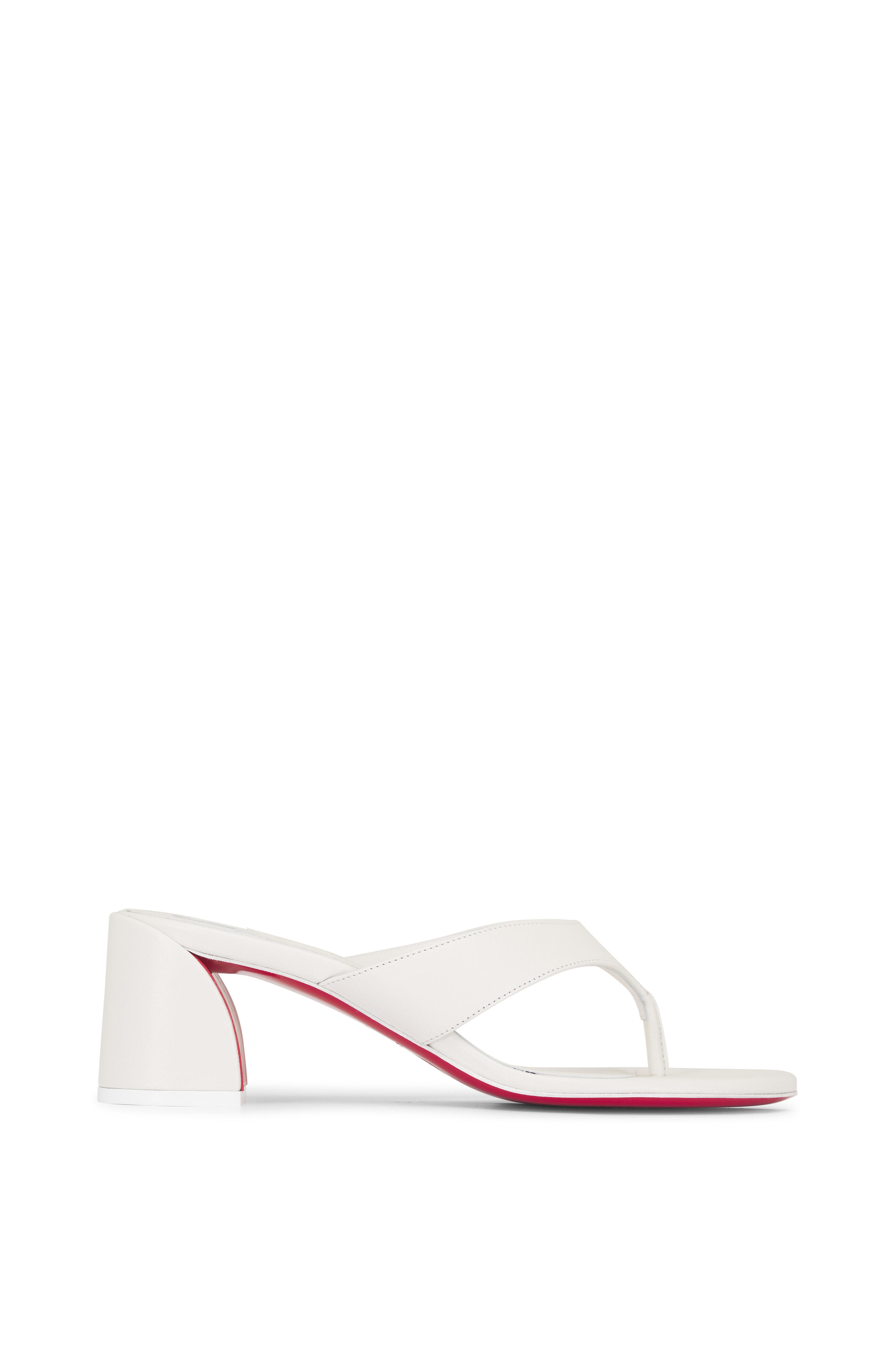 Christian Louboutin - Janetonga White Thong Leather Sandal, 55mm