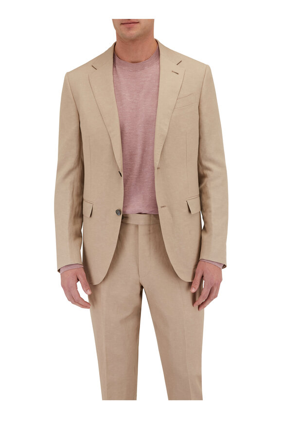 Zegna - Trofeo Tan Wool & Linen Suit