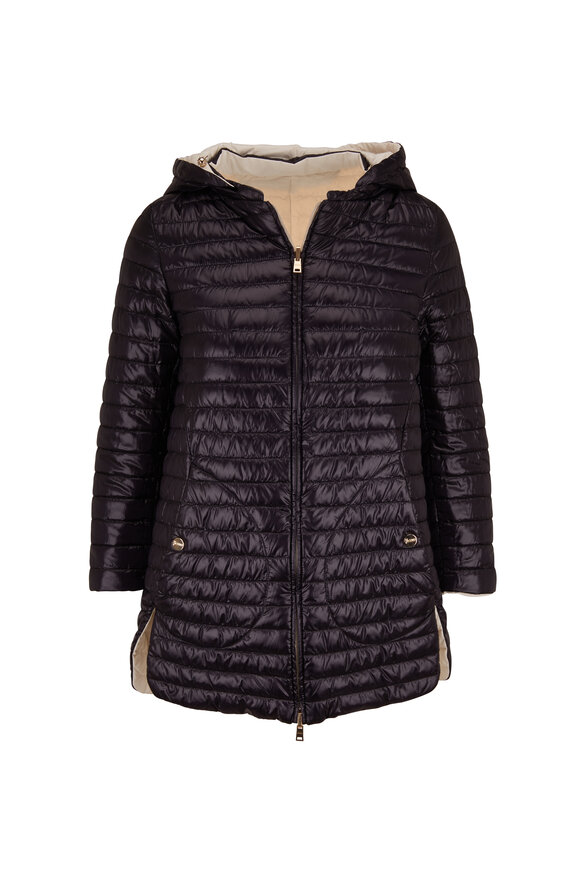 Herno - Black & White Reversible Quilted Puffer Coat