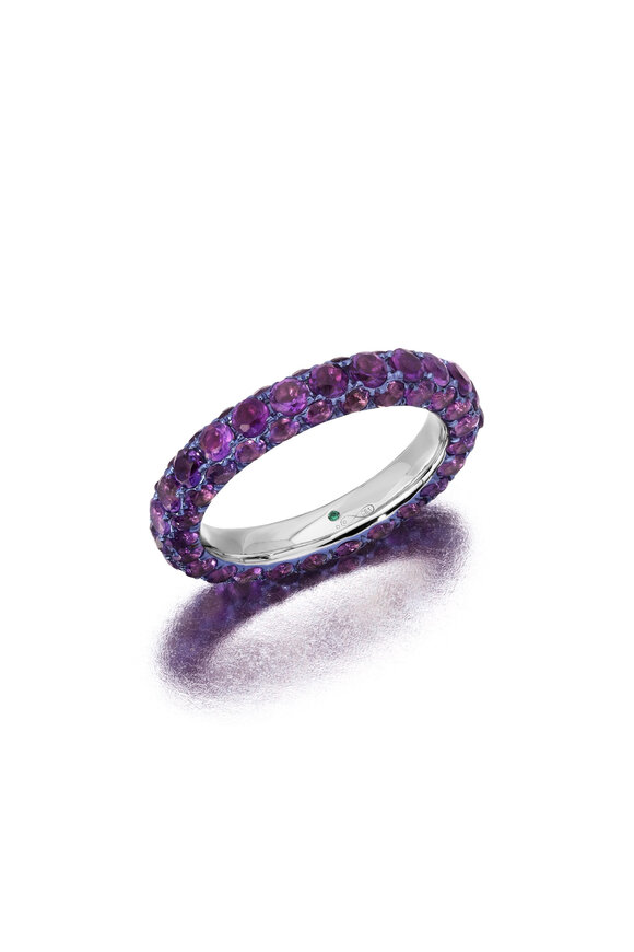 Graziela Gems Amethyst & Purple Rhodium 3 Sided Ring