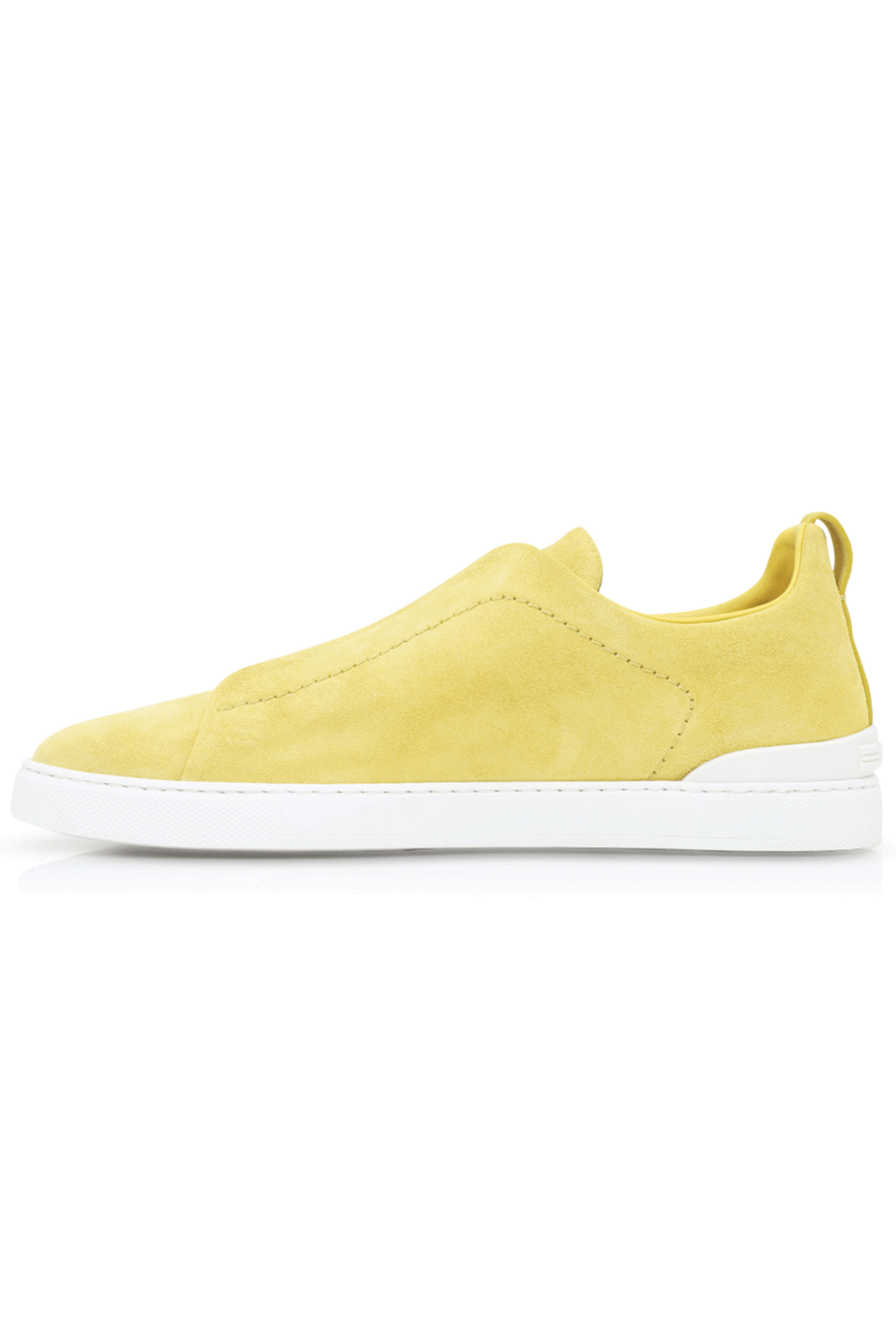 Zegna - Suede Triple Stitch Sneaker in Yellow