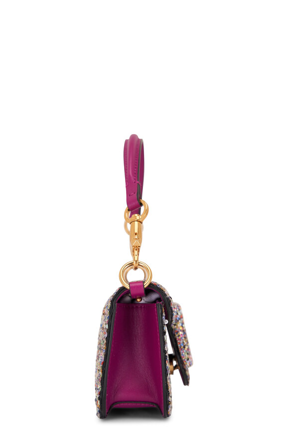 Valentino Garavani - Magenta Multi Rhinestone VLogo Shoulder Bag 