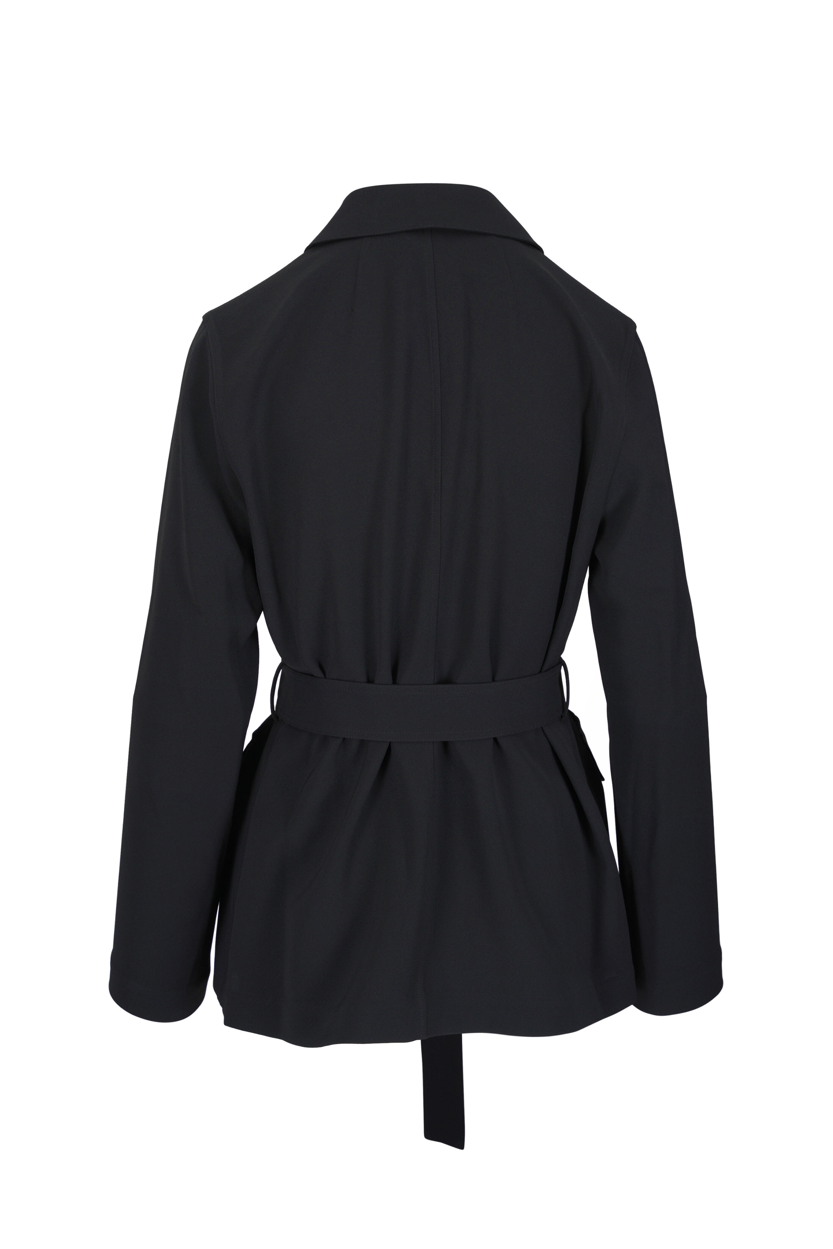 Lafayette 148 New York - Black Finesse Crepe Belted Shirt Jacket - view 2
