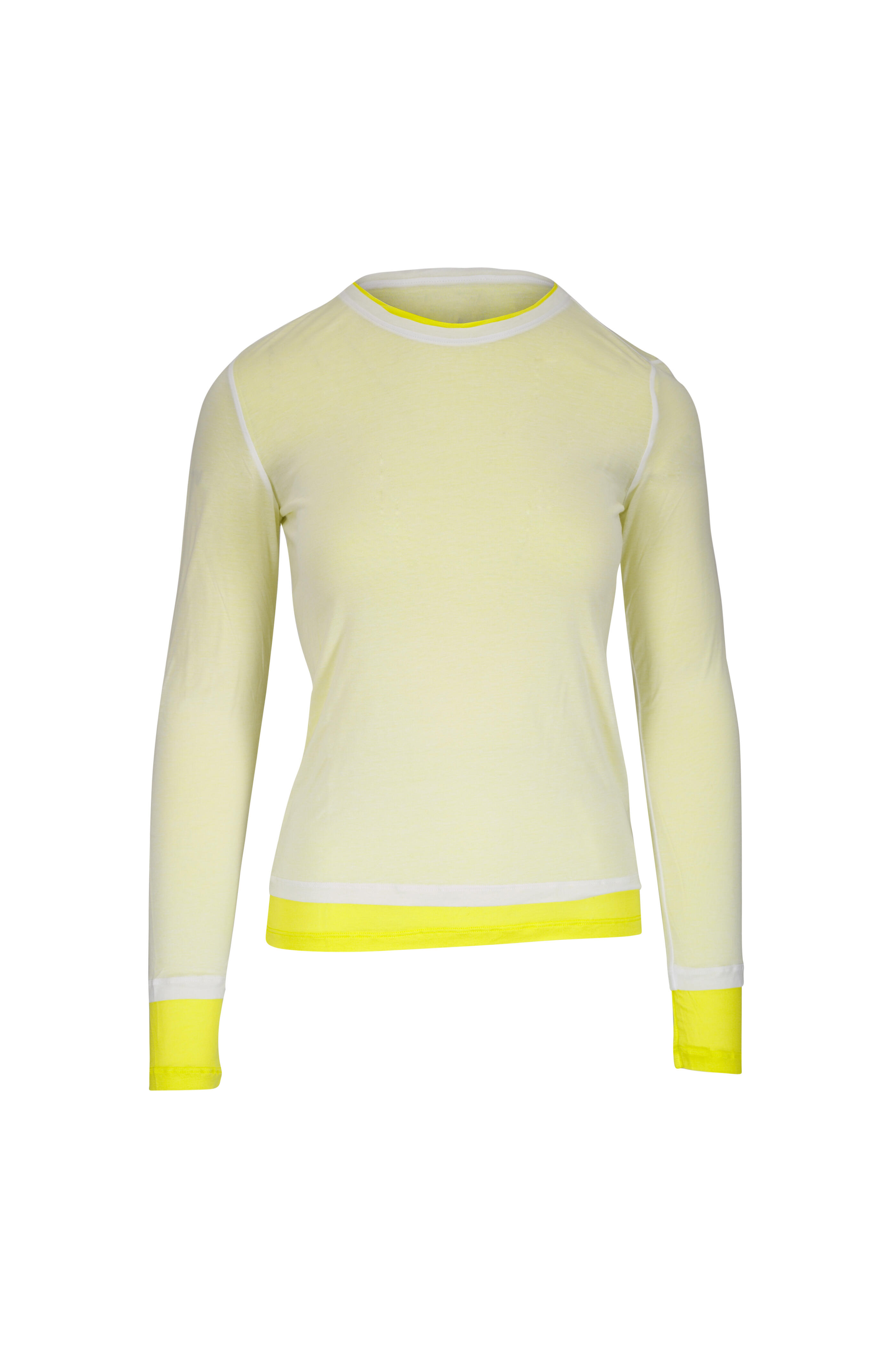 AG - Eleni Powder & Chartreuse Layered Long Sleeve Top