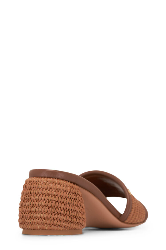 Gianvito Rossi - Brown Raffia & Leather Mule, 60mm 