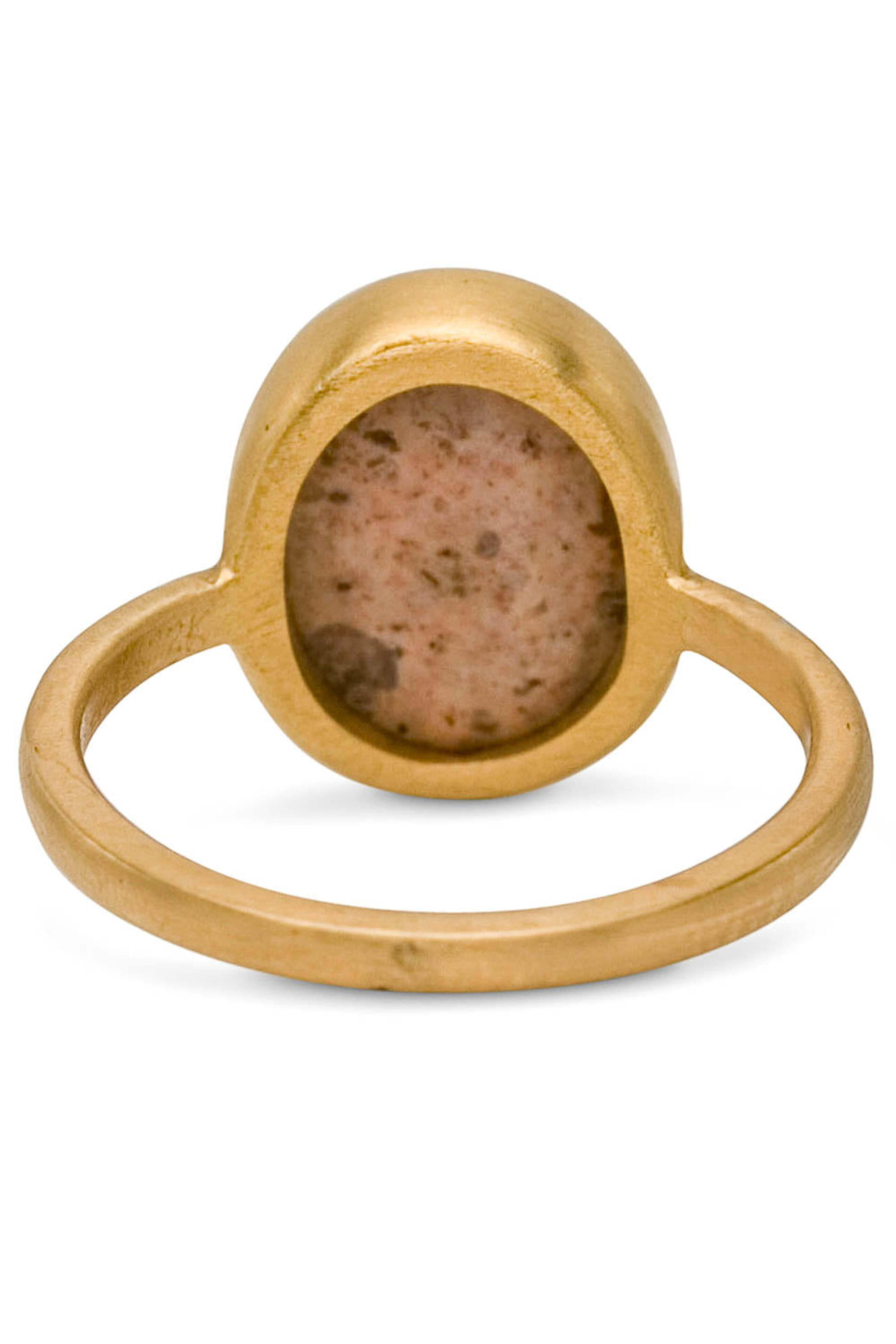 Caroline Ellen - Yellow Gold Mexican Matrix Opal Small Stone Ring