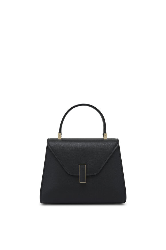 Valextra - Mini Iside Black Leather Top Handle Bag