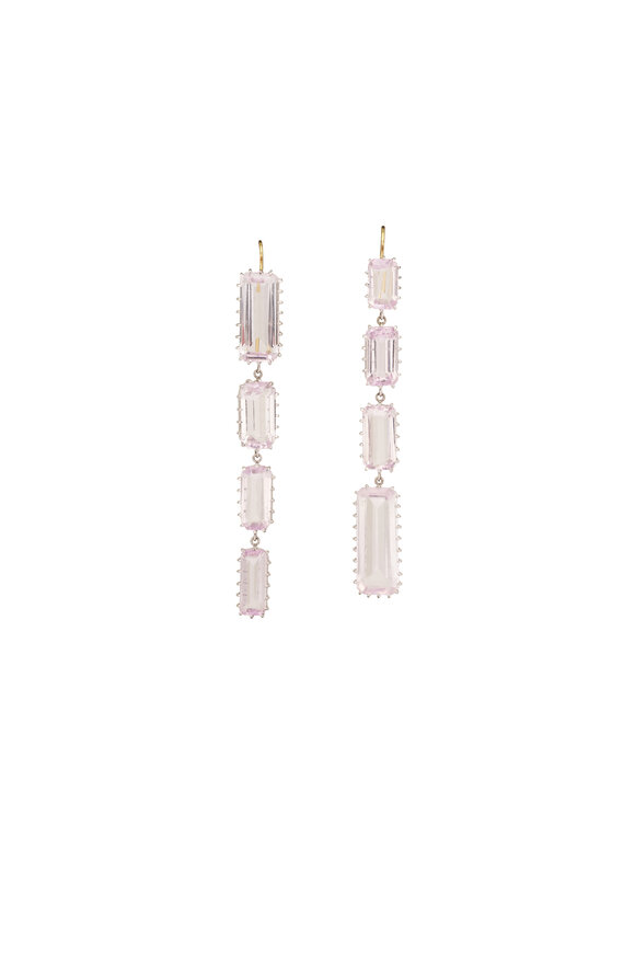 Renee Lewis 18k White Gold Antique Kunzite Earring - view 1