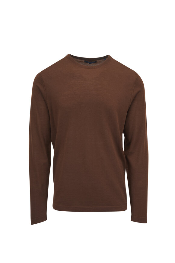 Patrick Assaraf Raw Sugar Wool Crewneck Sweater