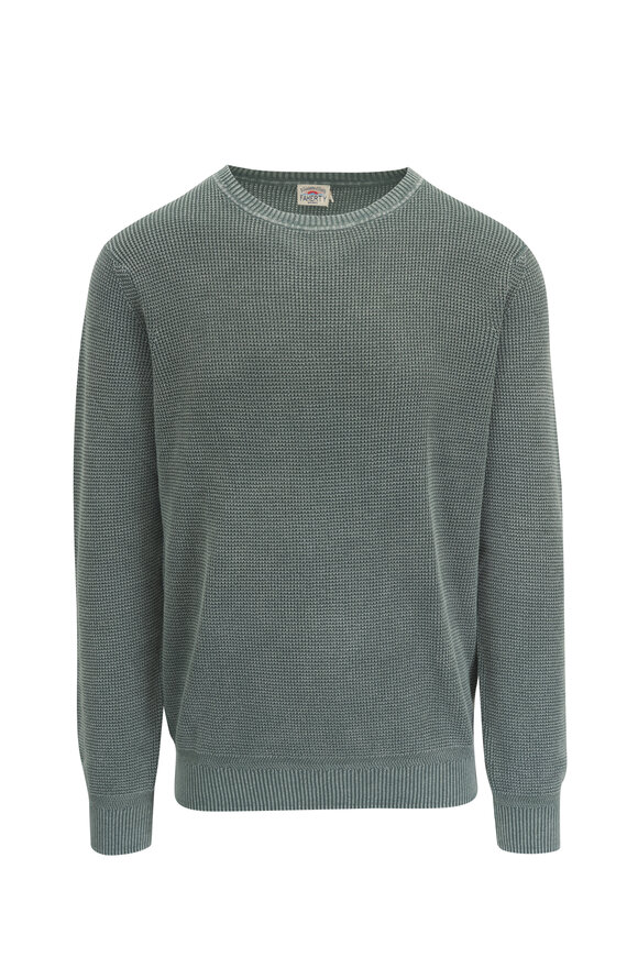 Faherty Brand - Sunwashed Olive Waffle Crewneck Sweater