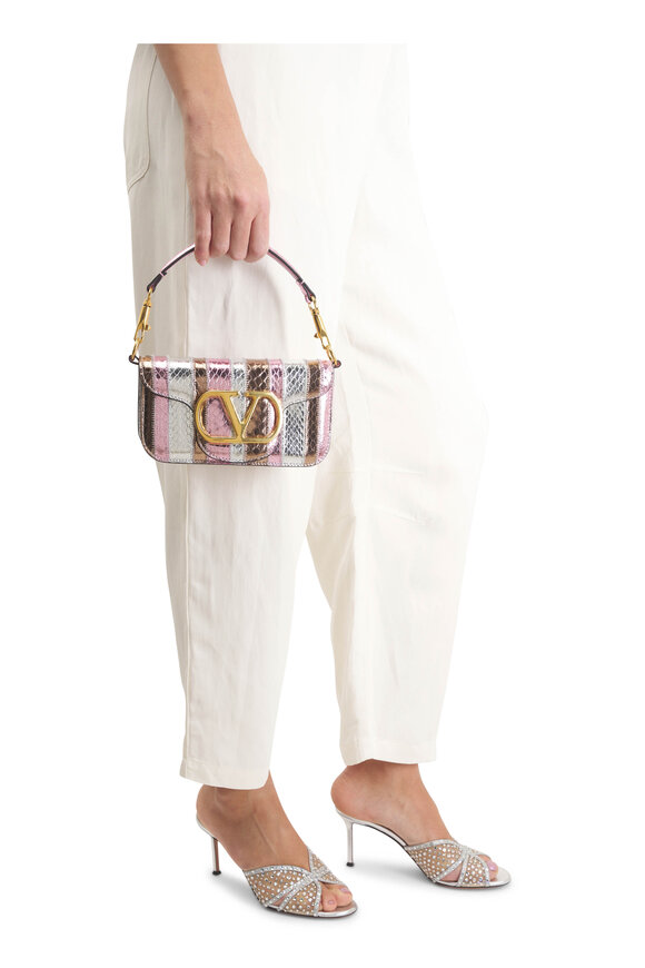 Valentino Garavani Small Loco Metallic Stripe Shoulder Bag - view 2