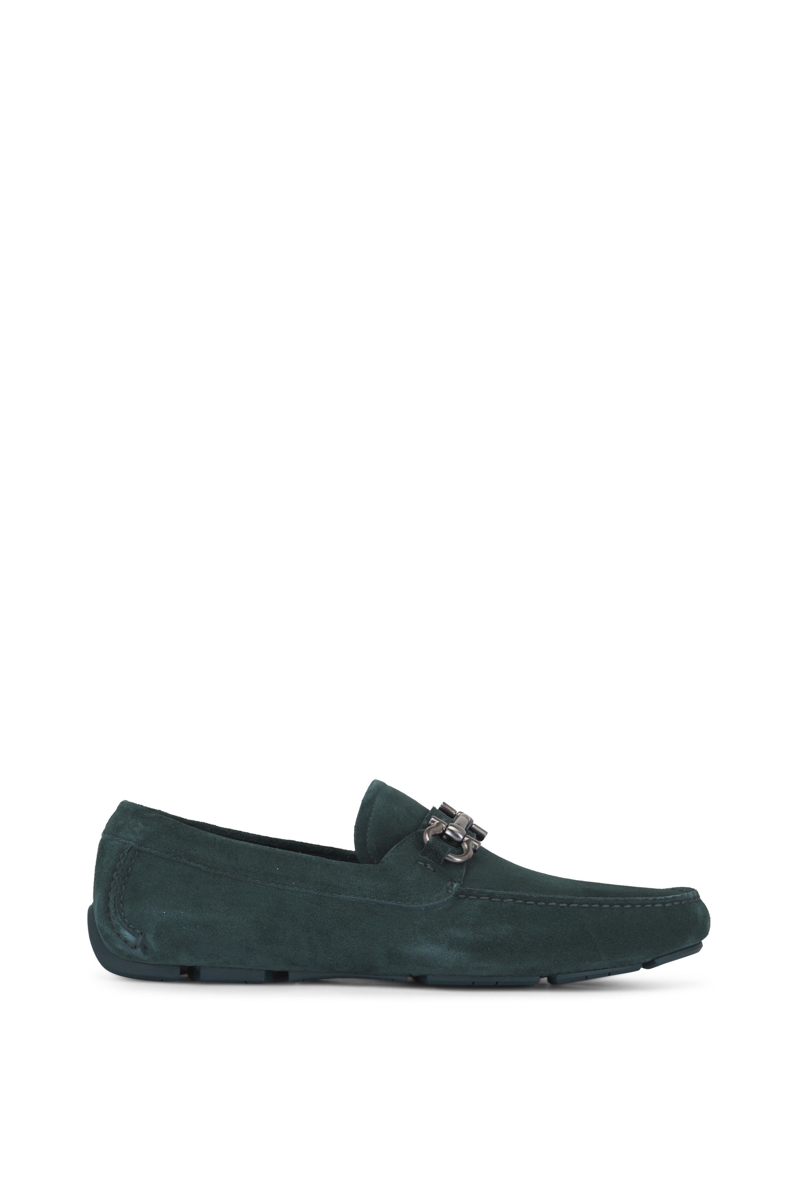 Ferragamo - Parigi New Dark Green Suede Loafer | Mitchell Stores