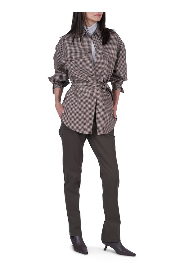 Brunello Cucinelli Navy Blue Double Cloth Wool Boxy Crop Blazer - view 5