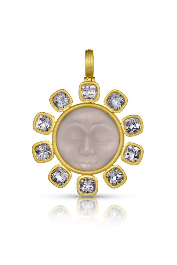 Leigh Maxwell 18k Yellow Gold Moonface Pendant - view 1