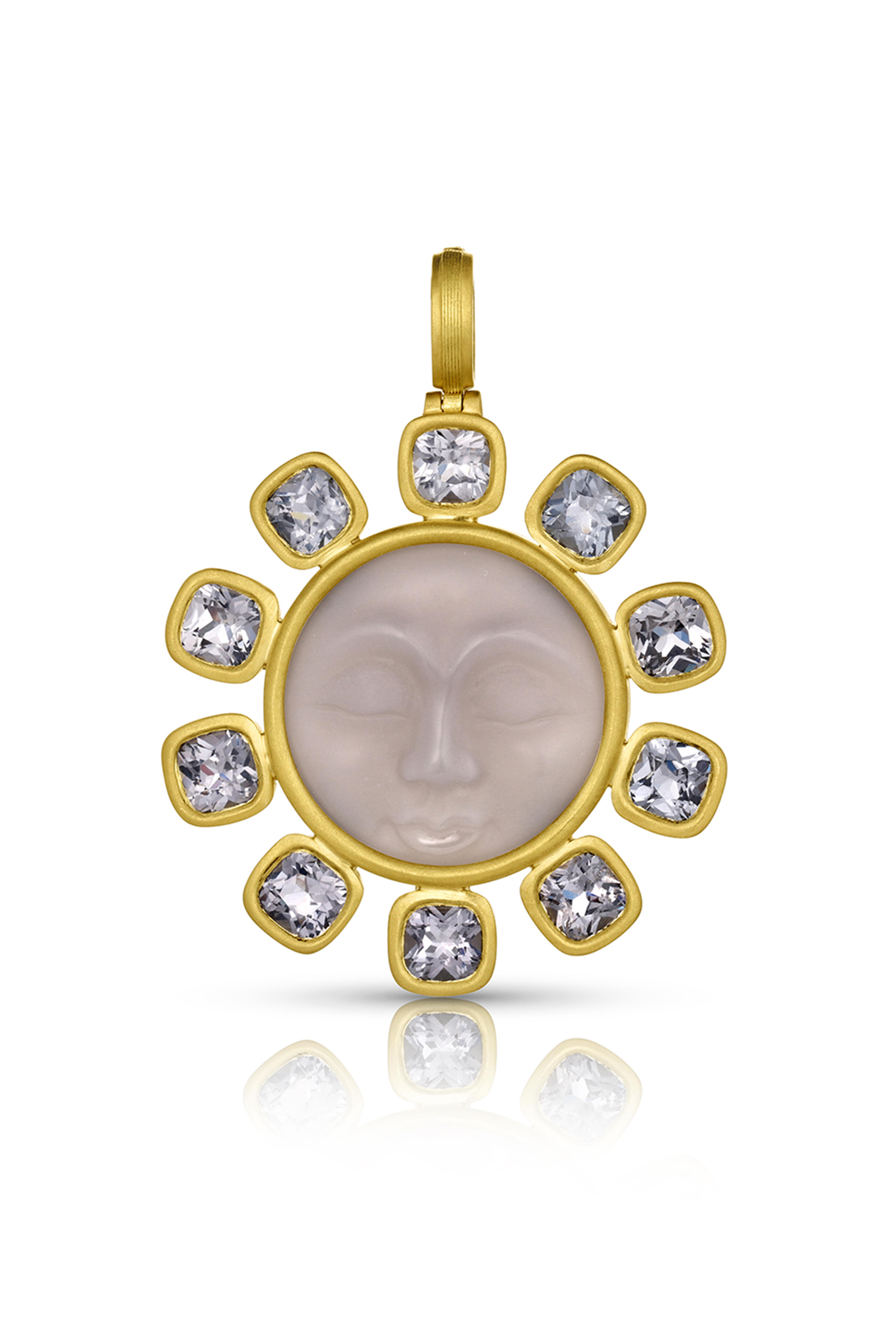 Leigh Maxwell - 18k Yellow Gold Moonface Pendant - view 1