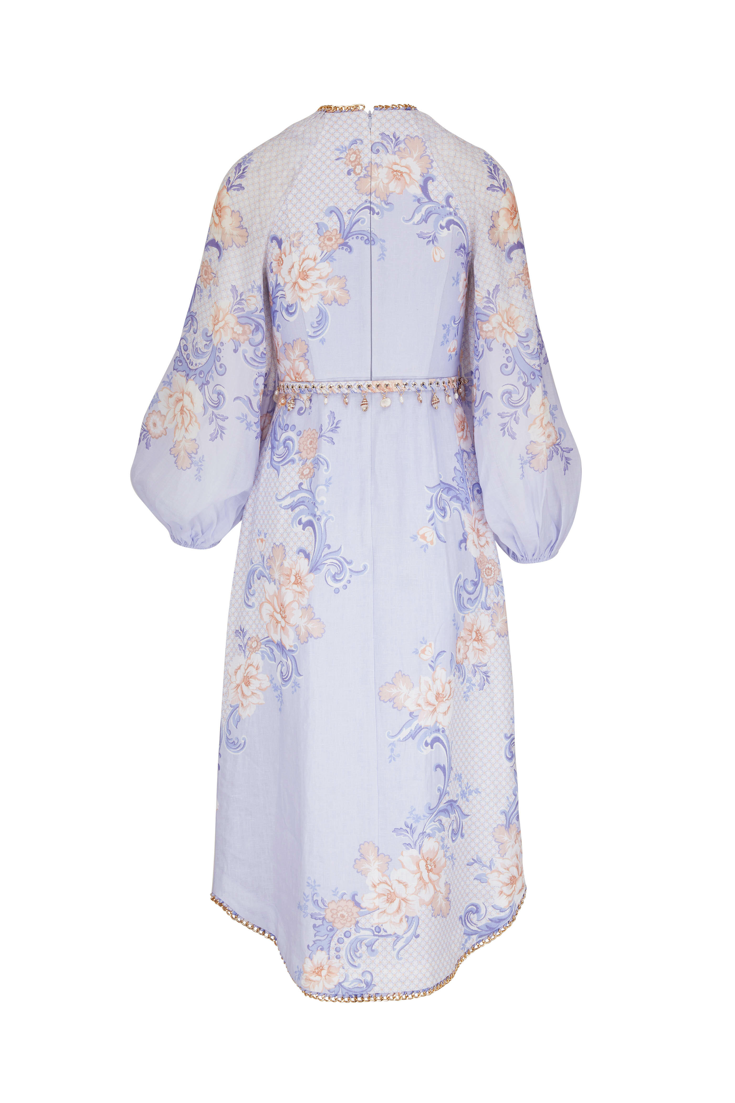 Zimmermann - Postcard Swirl Floral Blue Midi Dress