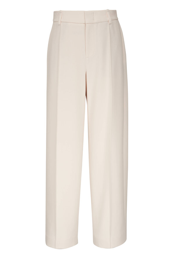 Vince Off White Pintucked Wide Leg Pant 