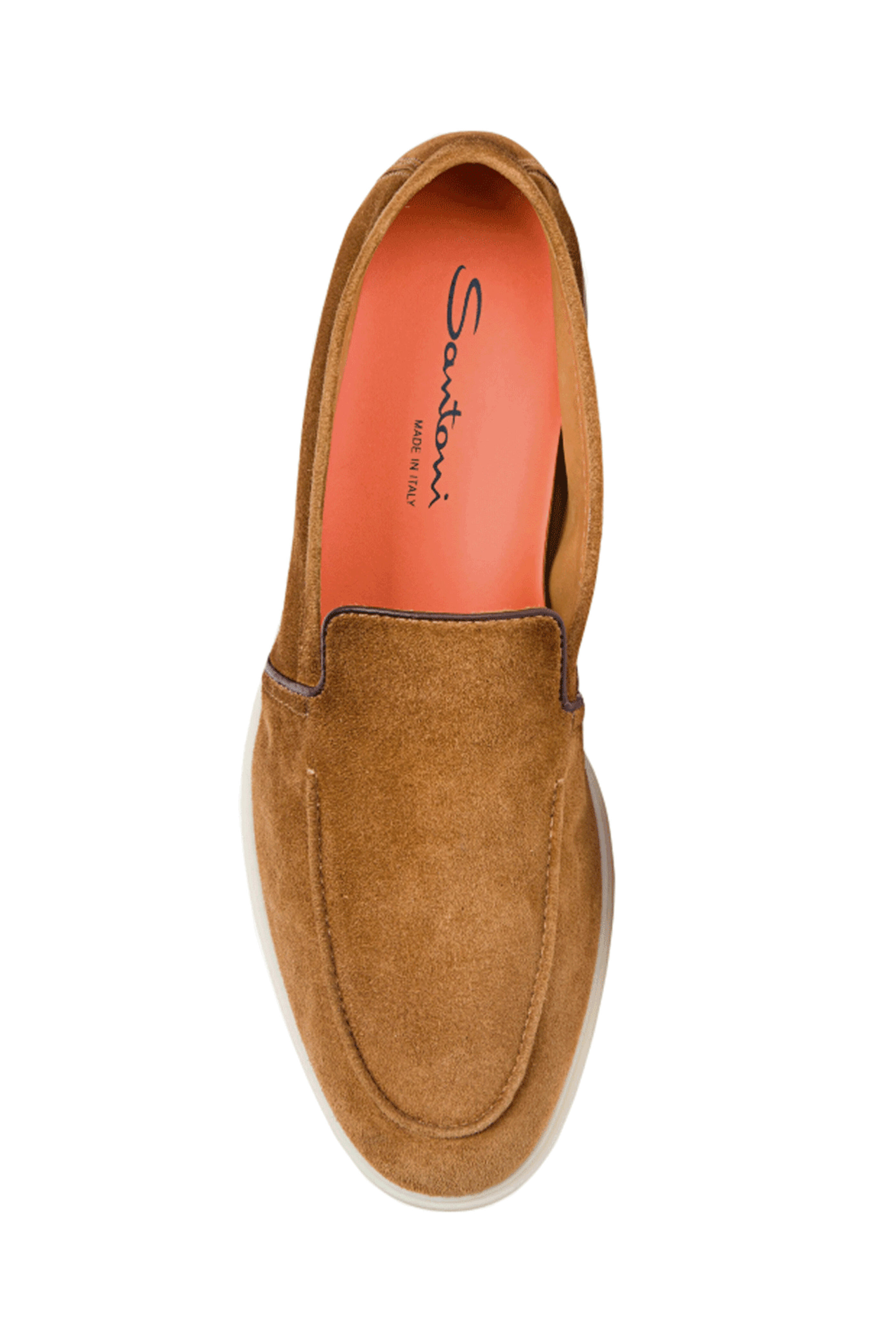 Santoni - Malibu Brown Suede Loafer | Mitchell Stores