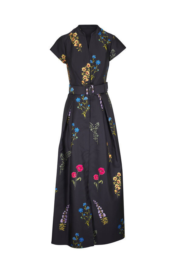 Sachin + Babi Marta Noir Blossom Print Gown