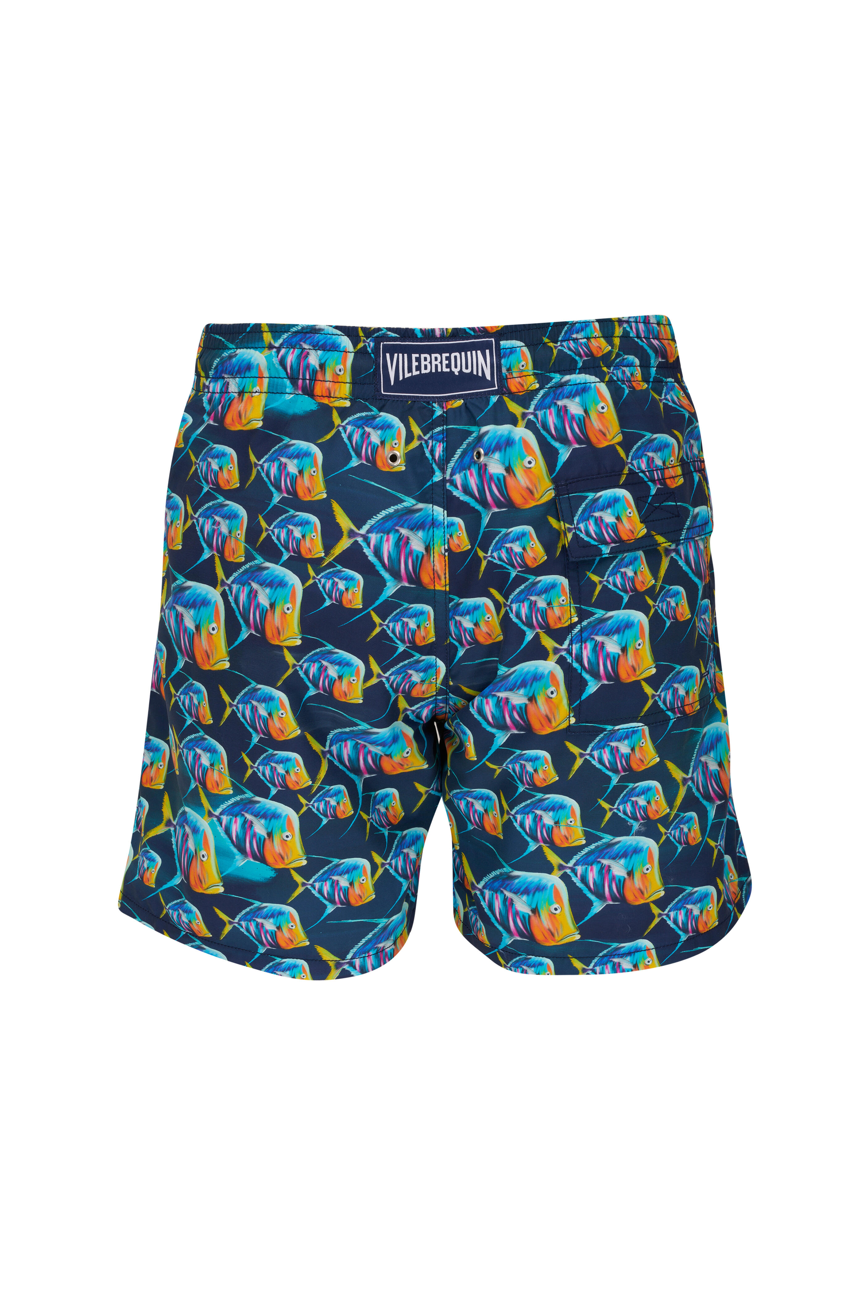 Vilebrequin - Blue Piranhas Print Swim Trunks | Mitchell Stores