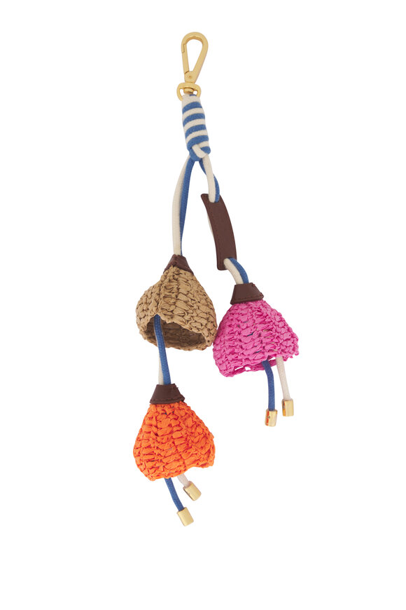 Marni Pink, Tan & Orange Flower Chain Keychain