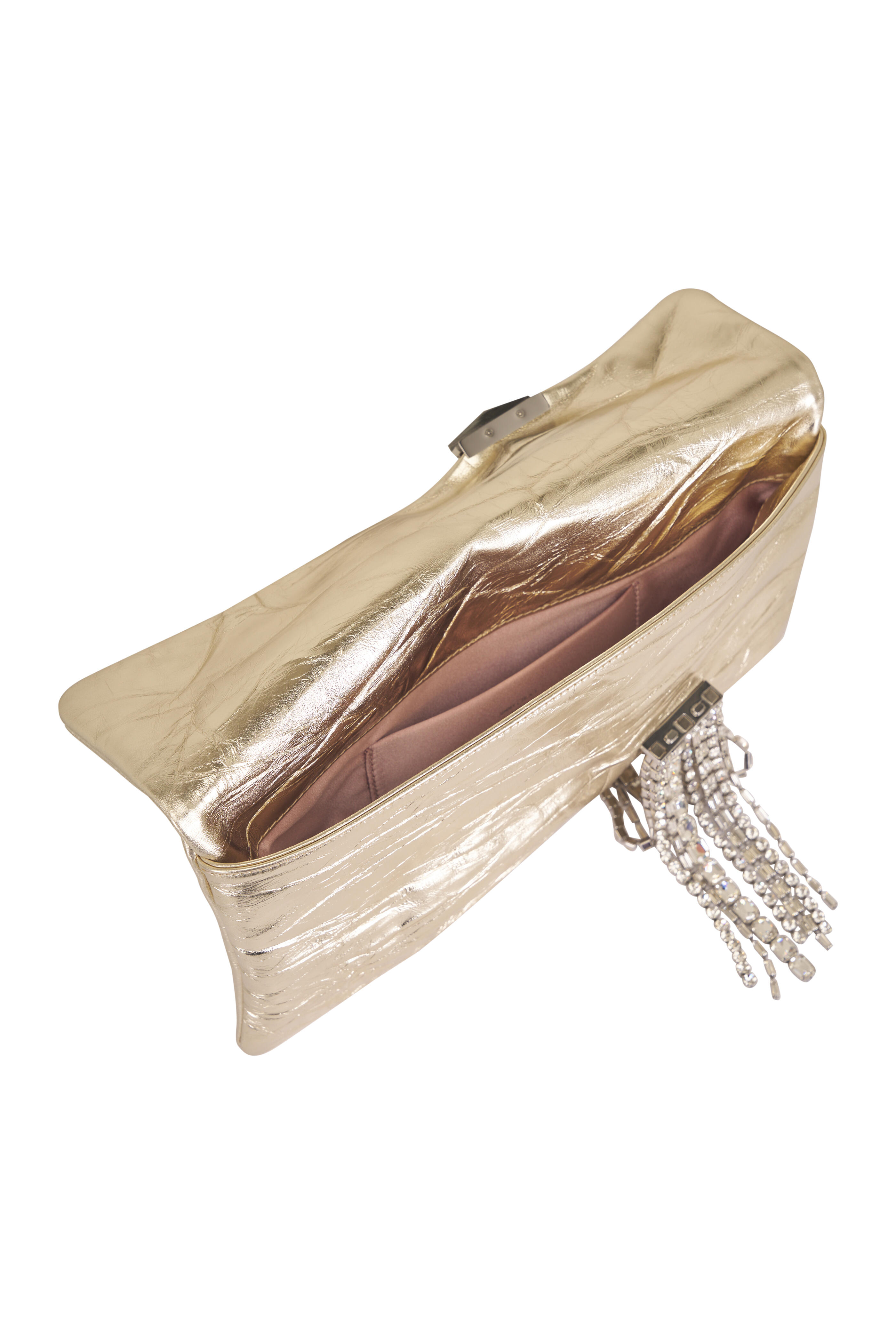 Jimmy Choo - Zandra Platinum Vintage Metallic Leather Clutch - view 4
