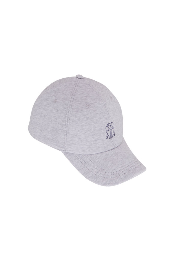 Brunello Cucinelli - Gray Cotton Logo Baseball Cap