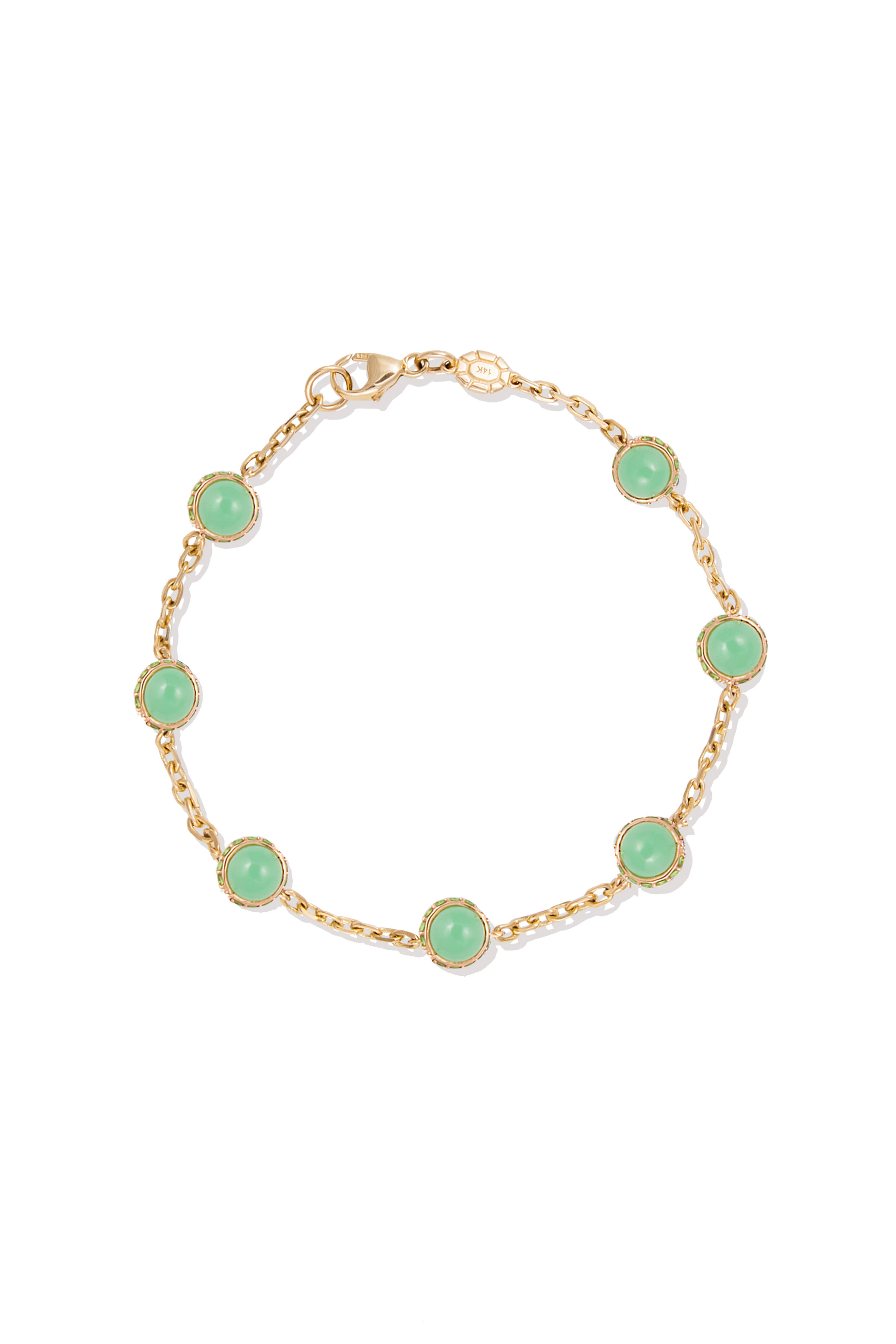 Campbell + Charlotte - 14k Yellow Gold Found Cabochon Station Bracelet