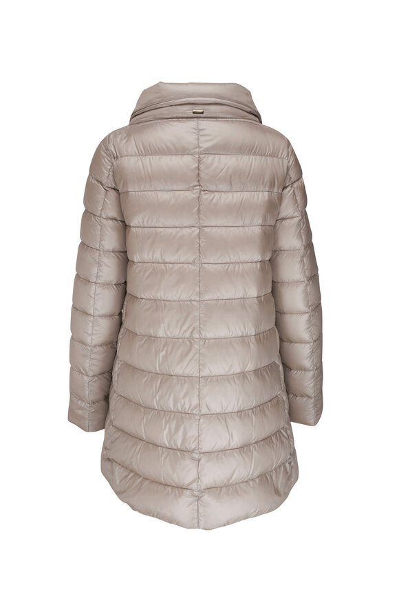 Herno - Classic Hi Lo Silver Puffer Jacket 