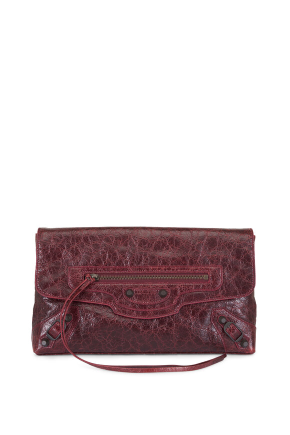 Balenciaga Le City Merlot Leather Clutch - view 1