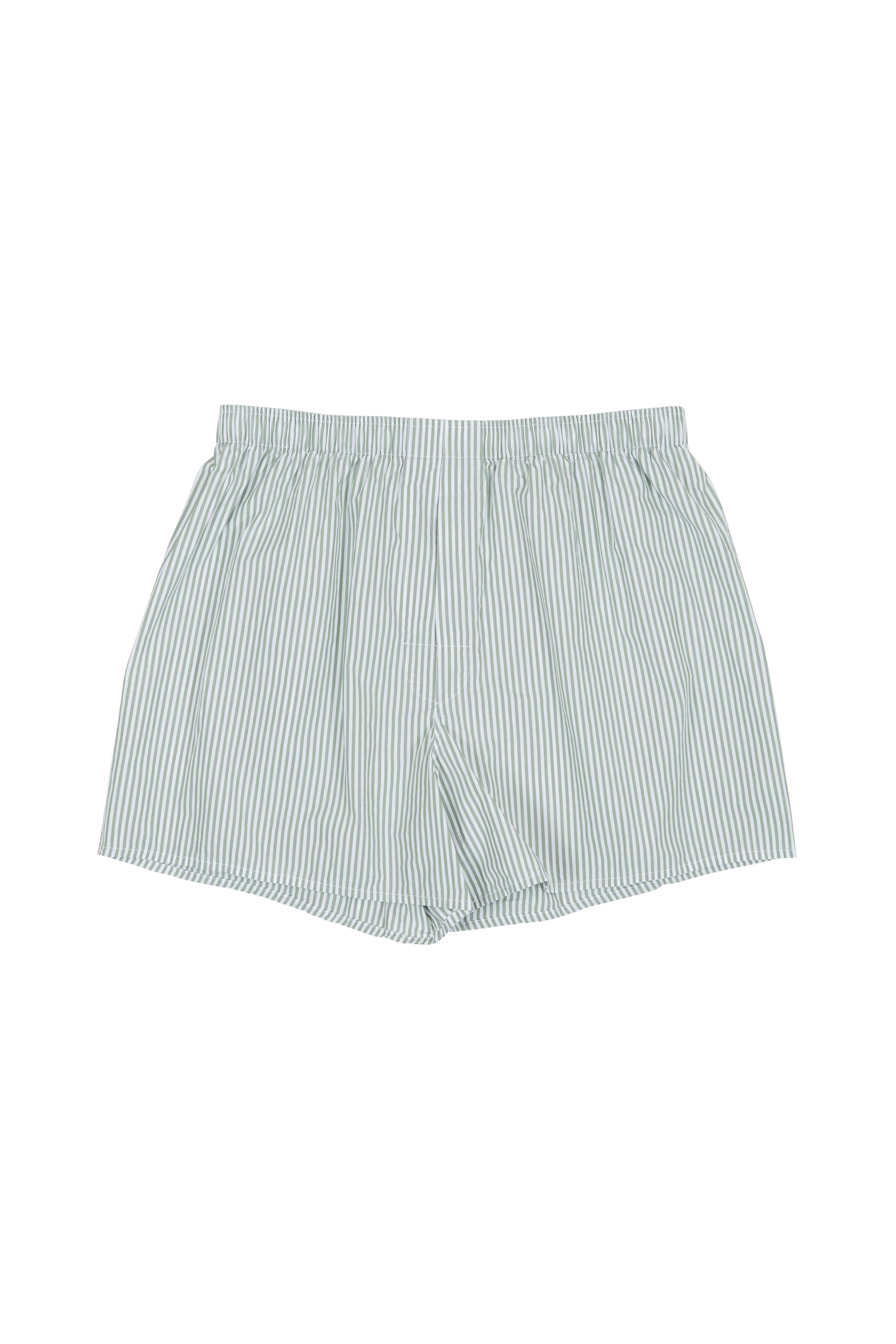 Charlie Dog Boxer Company - The Colin Green & White Striped Boxer Shorts