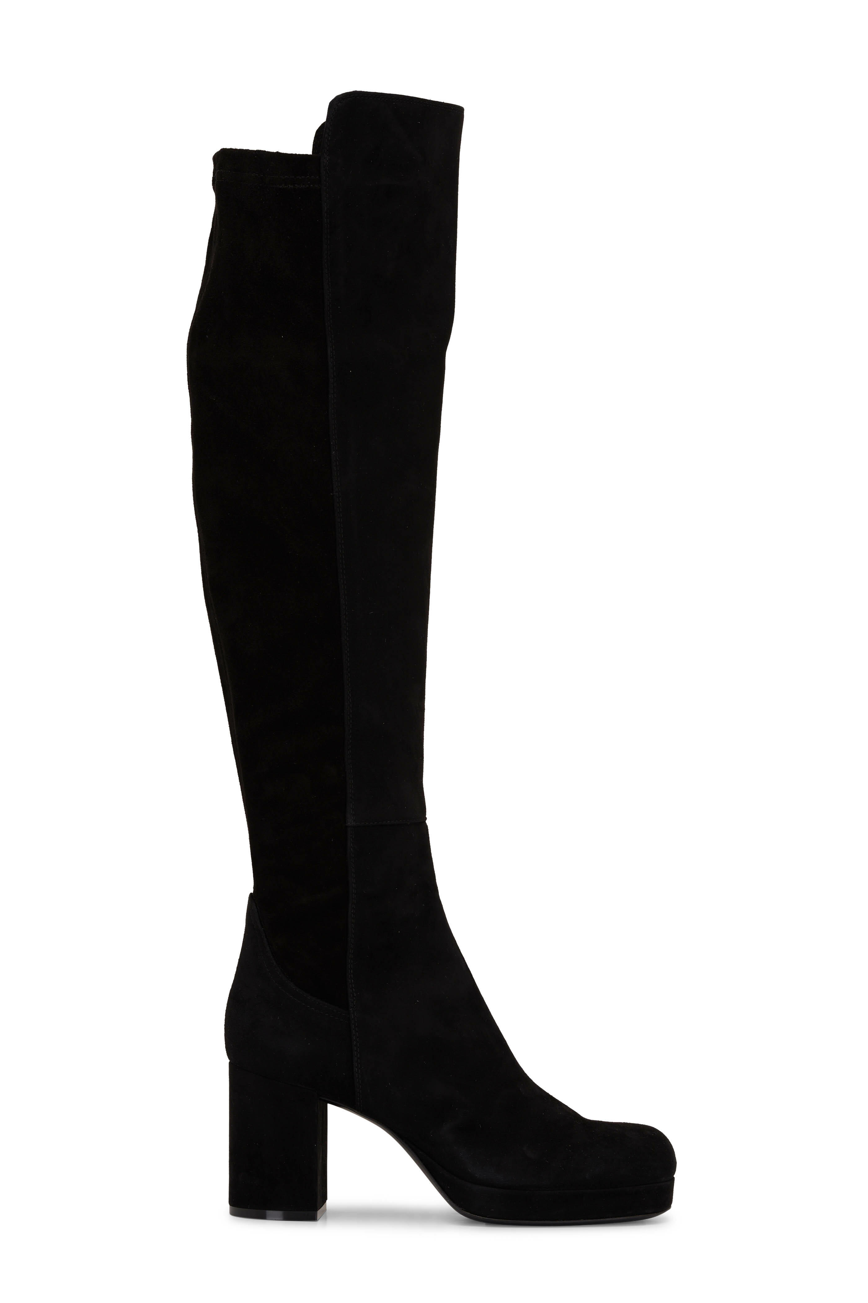 AGL Betty Black Velour Over The Knee Boot 80mm