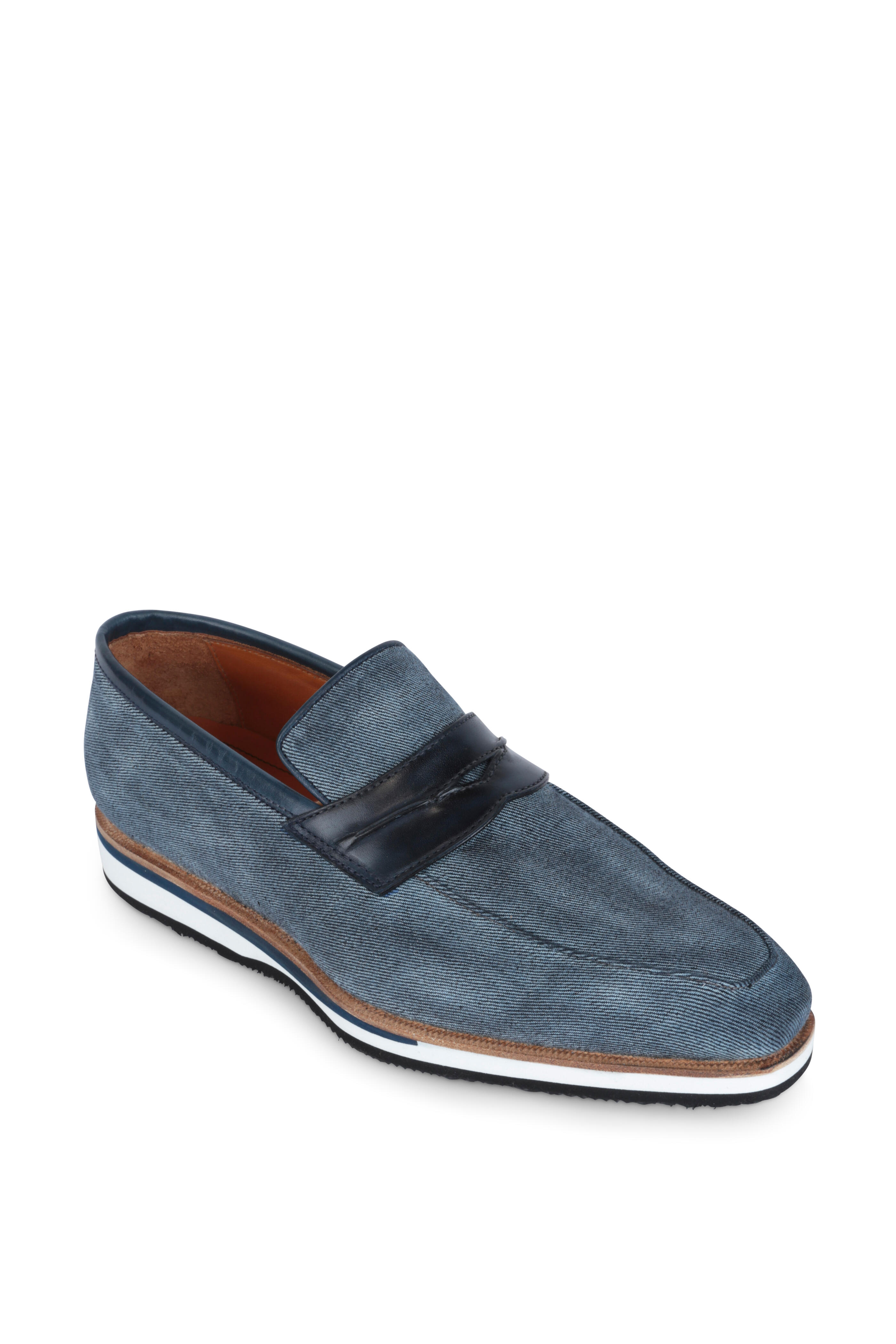 Bontoni - Capitano Blue Denim & Leather Penny Loafer