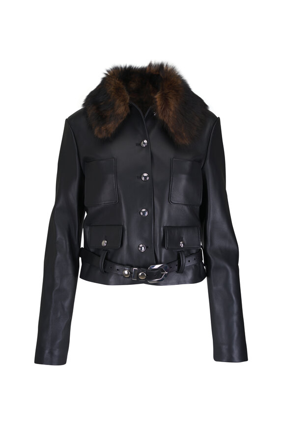 Altuzarra Simons Black Leather Jacket - view 3