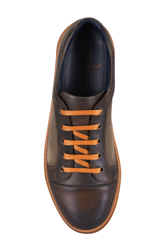 Di Bianco Messina Olive Leather Low Top Sneaker - view 3