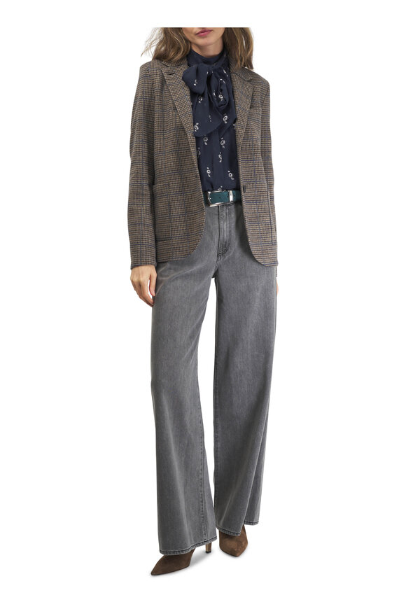 Harris Wharf - Gray & Taupe Tweed Wool Blazer