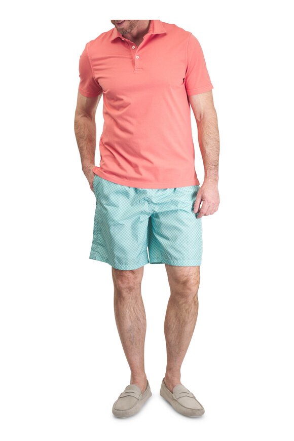 Fedeli Frosted Salmon Jersey Cotton Polo - view 2